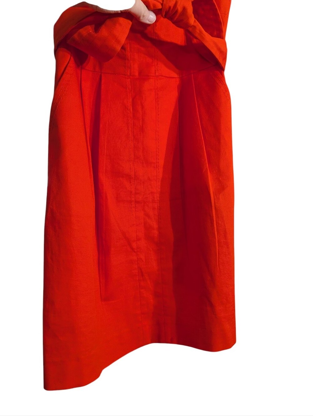 Tory Burch Orange Cotton Blend Belted Sheath Dress | Size 4 - Picture 4 of 9